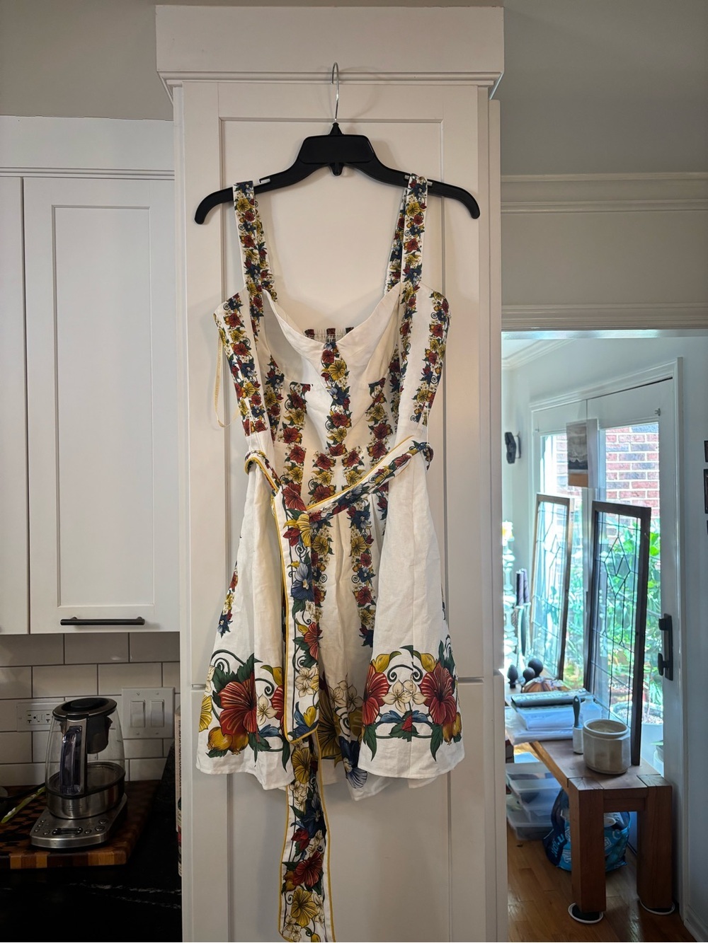 new Farm Rio tropi off-white belted bustier mini dress - Picture 4 of 8